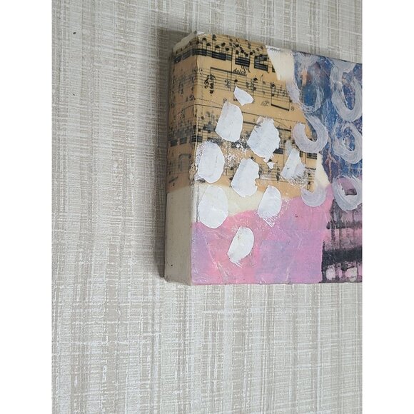 Sweet Little Song Original Mixed Media Abstract Collage Canvas By Cindy Smith - Picture 3 of 7